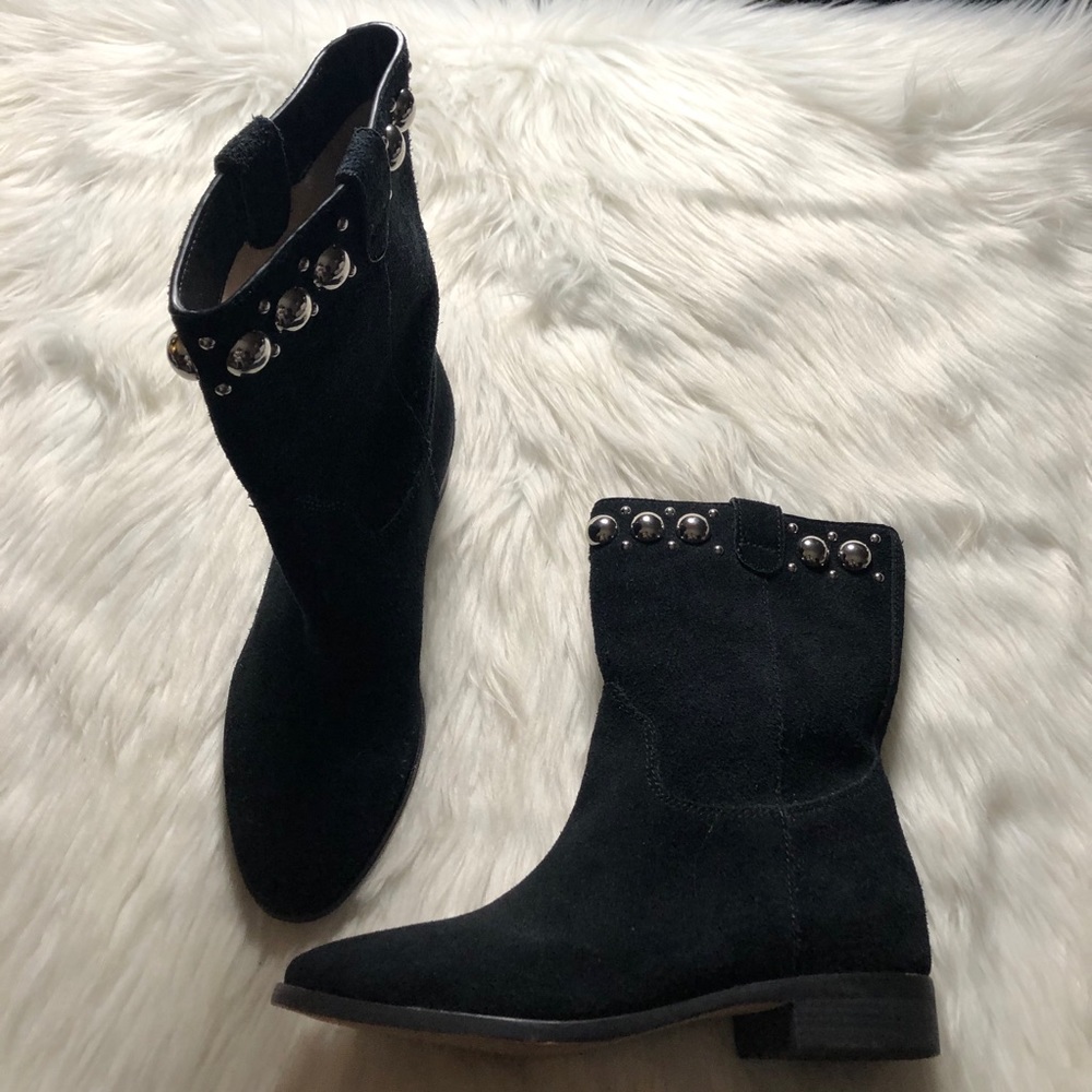 Michael Kors”Hayes”Sphere Stud Suede Booties-5.5 - Picture 5 of 12